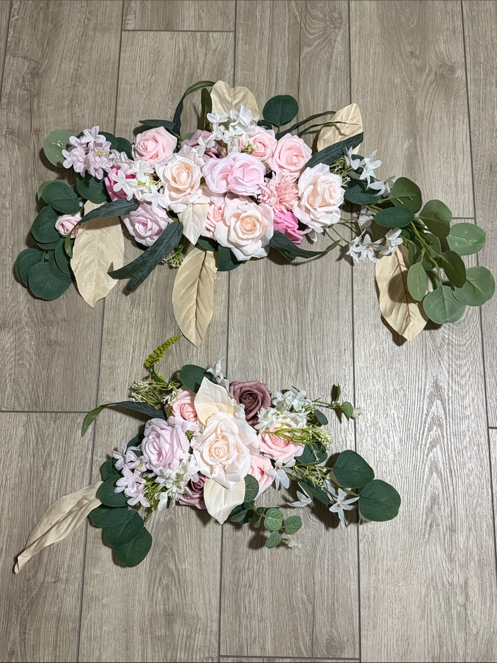Soft Pink & Cream Floral Arrangement Home Accent